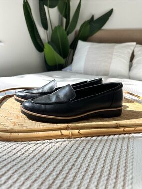 Aldo Black Leather Women's Slip-On Loafers